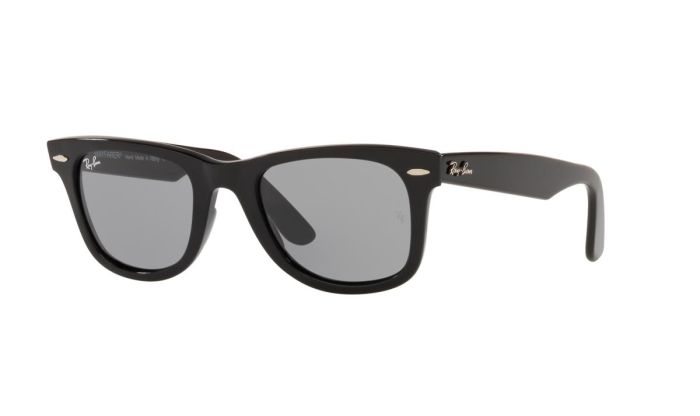 Ray-Ban Wayfarer Original Classic Polished Black Acetate Blue Lenses Unisex Square Sunglasses RB2140F 901/3F 52-22