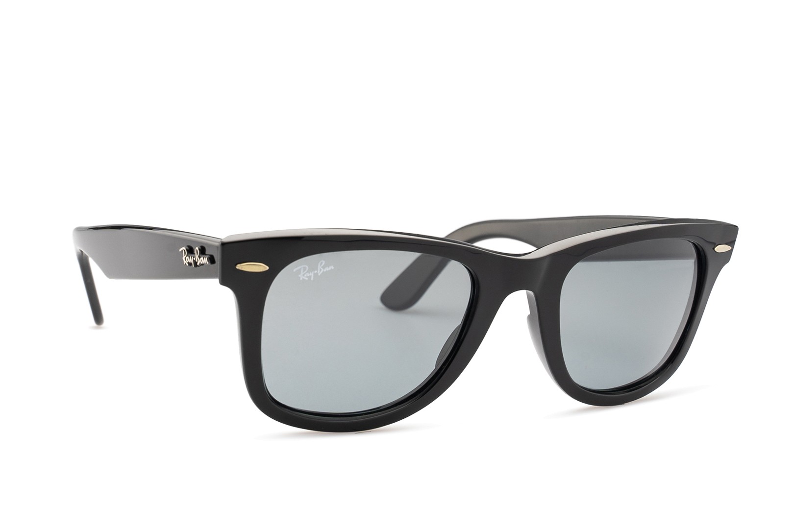 Ray-Ban Wayfarer Original Classic Polished Black Acetate Grey Lenses Unisex Square Sunglasses RB2140 6495R5 50-22