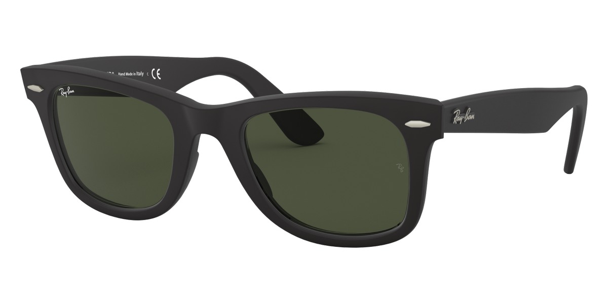 Ray-Ban Wayfarer Original Classic Polished Tortoise Acetate Green Lenses Unisex Square Sunglasses RB2140 902 50-22