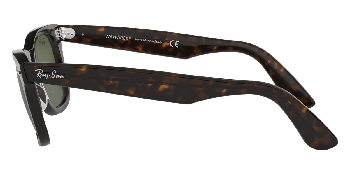 Ray-Ban Wayfarer Original Classic Polished Tortoise Acetate Green Lenses Unisex Square Sunglasses RB2140 902 50-22