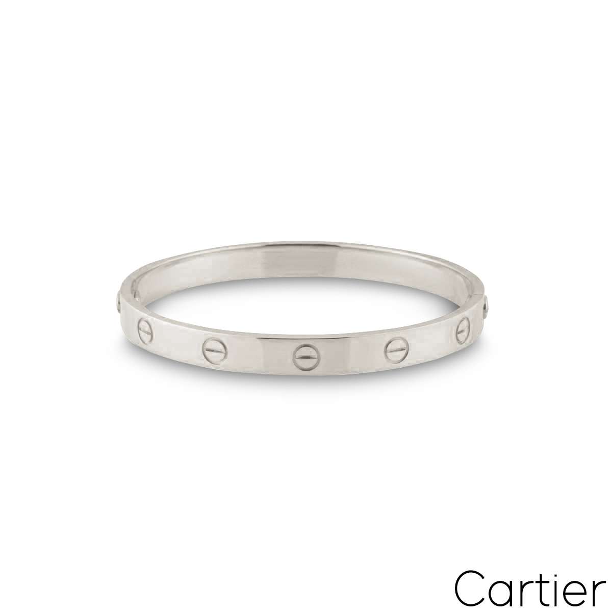 Cartier Love Classic White Gold 4 Diamonds Bangle Bracelet B6070117