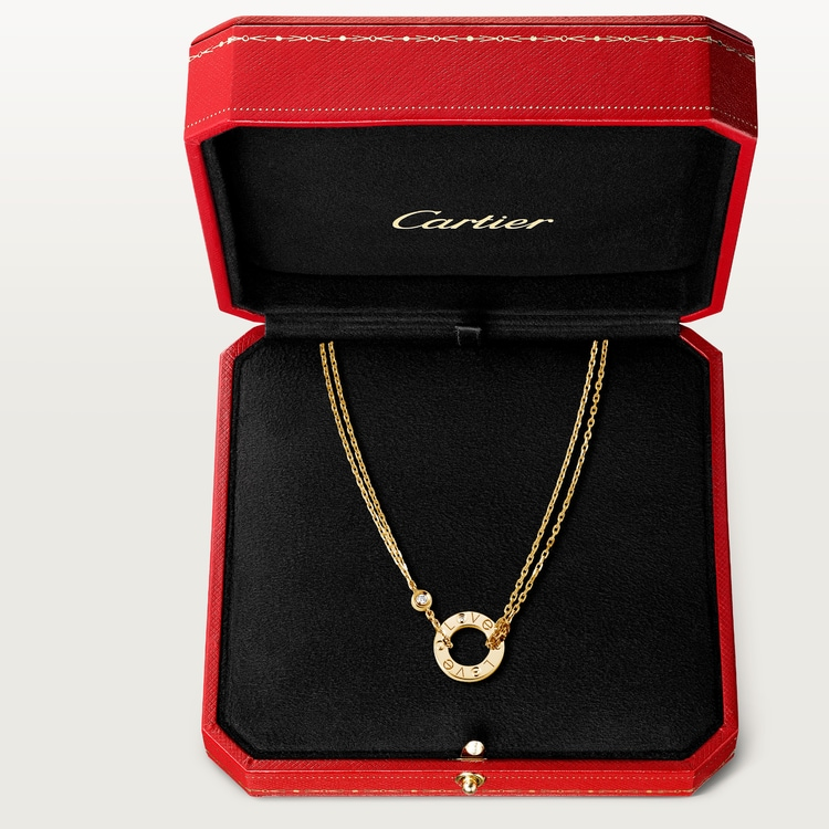 Cartier Love Hot 18k Yellow Gold Chain Circle Unisex Strand Necklace B7219500