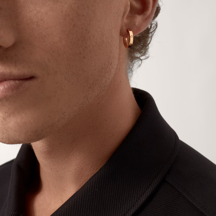 Cartier Love Fashion 18k Rose Gold Removable Unisex Hoop Earrings B8301498