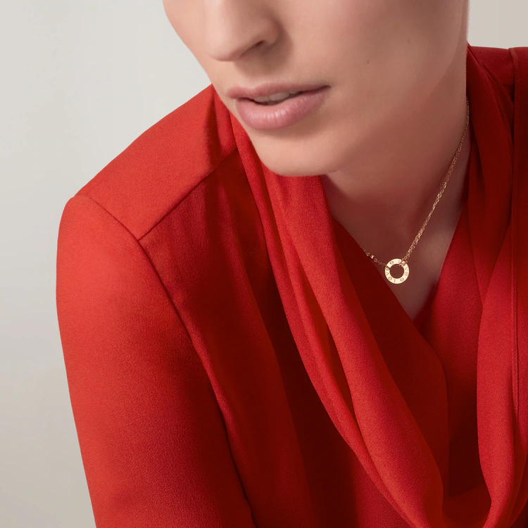 Cartier Love Hot 18k Yellow Gold Chain Circle Unisex Strand Necklace B7219500